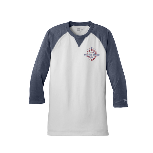 Aviator Logo Sueded Cotton Blend 3/4-Sleeve Baseball Raglan Tee