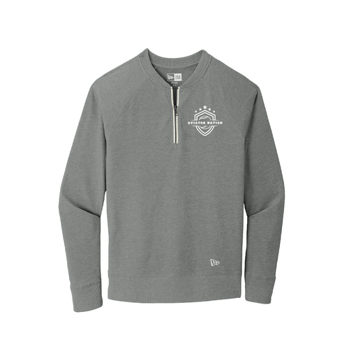 Aviator Logo Sueded Cotton Blend 1/4-Zip Pullover
