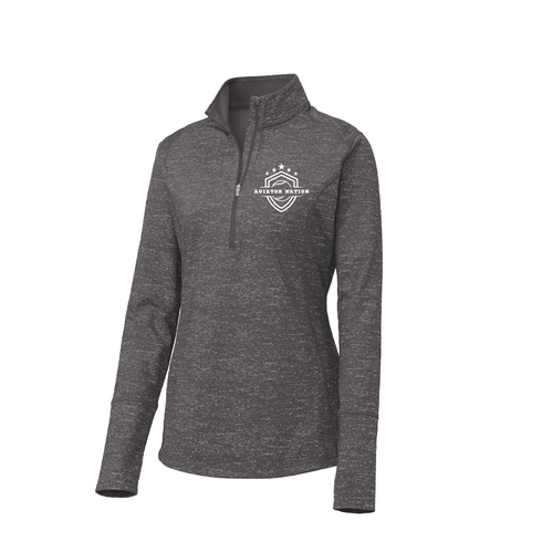 Aviator Logo Ladies Sport-Wick® Stretch Reflective Heather 1/2-Zip Pullover